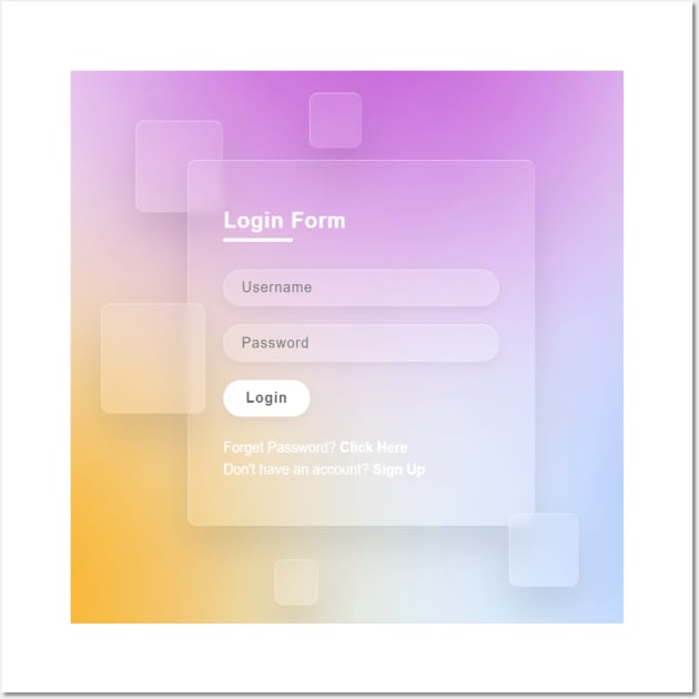 HTML CSS Colorful Login Screen Wall Art by starcraft542